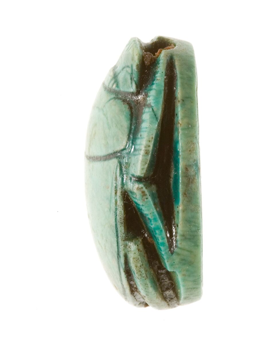 Scarab Inscribed for the God's Wife Hatshepsut, Steatite (glazed)