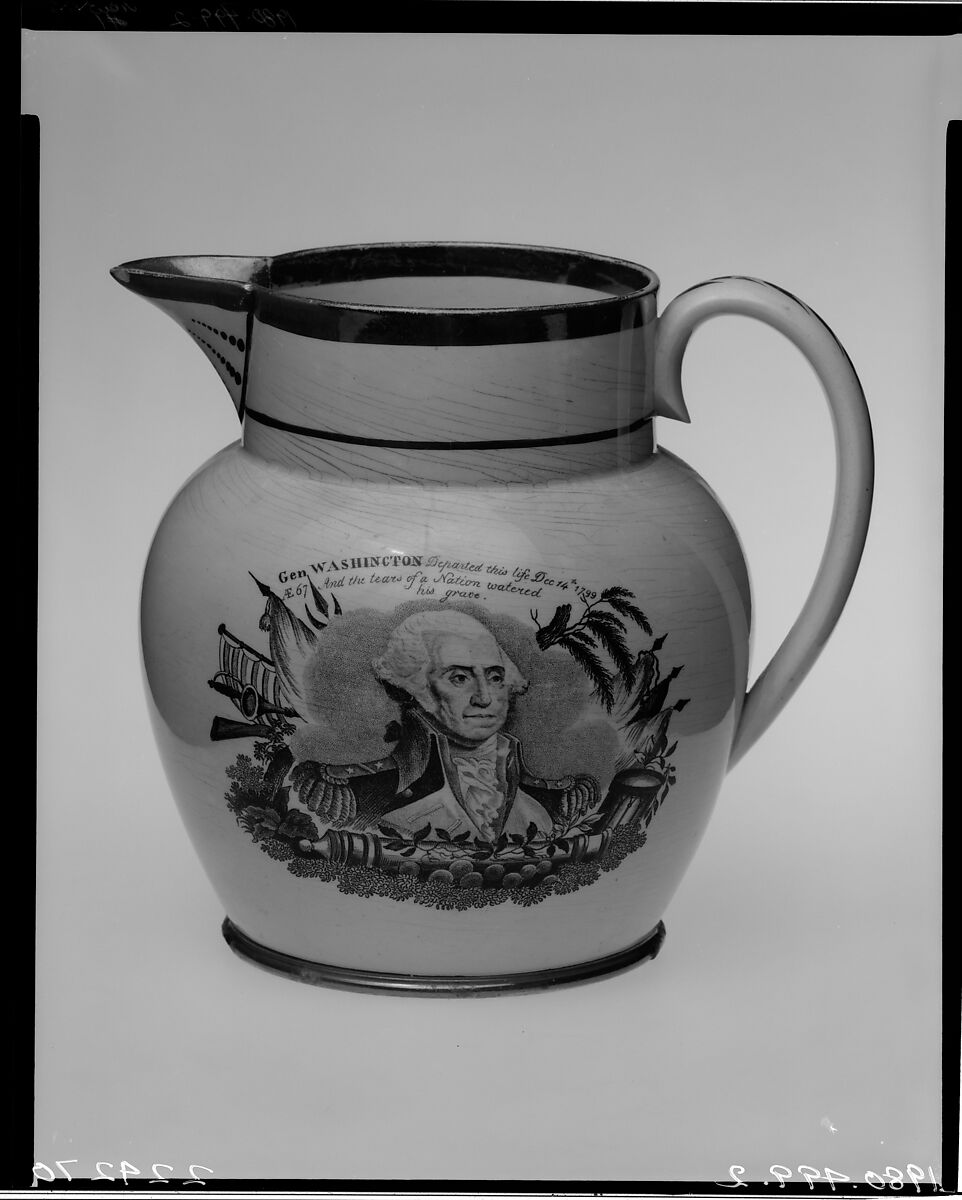 Pitcher, Earthenware, transfer-printed, British