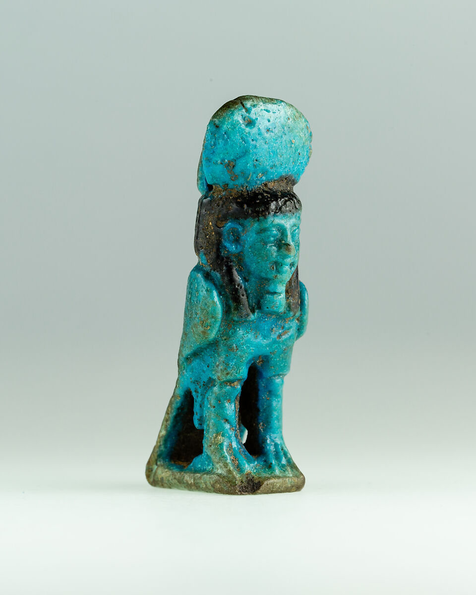 Seal amulet of Ba bird, Faience