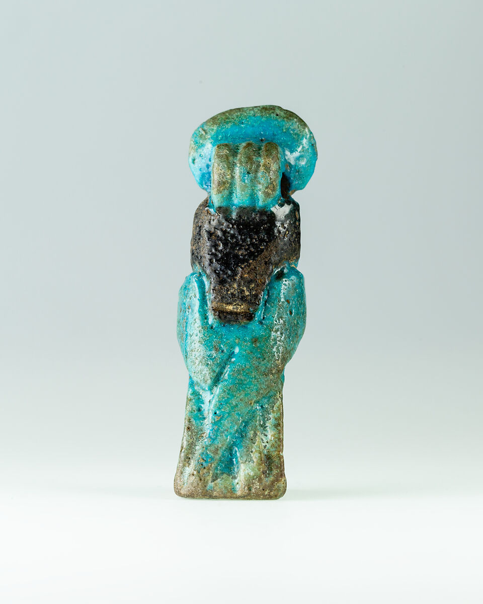 Seal amulet of Ba bird, Faience