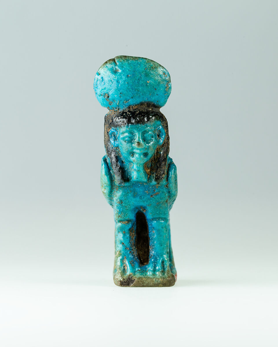 Seal amulet of Ba bird, Faience