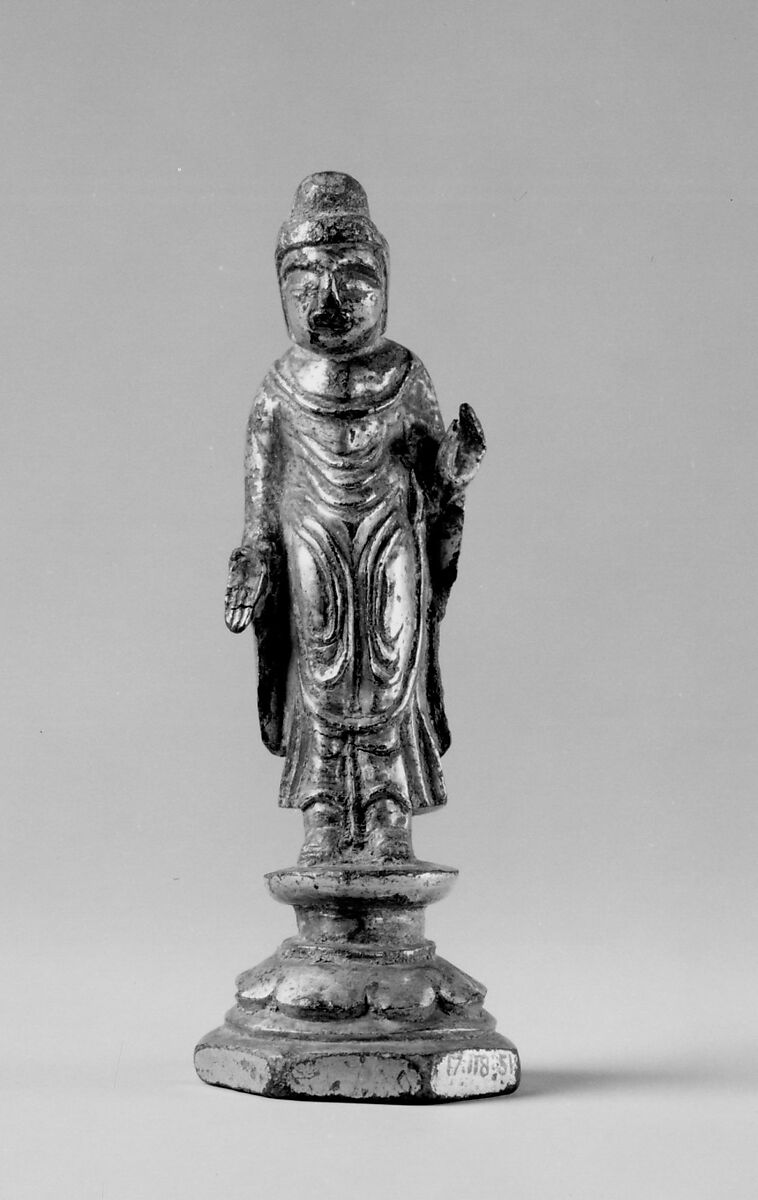 Buddha on Stand, Gilt bronze, Korea 