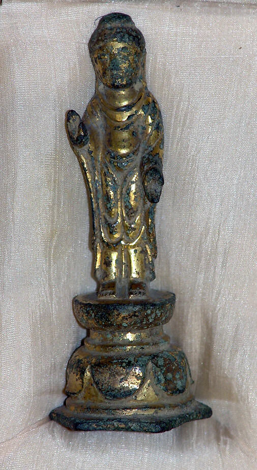 Buddha on Lotus Throne, Gilt bronze, Korea 
