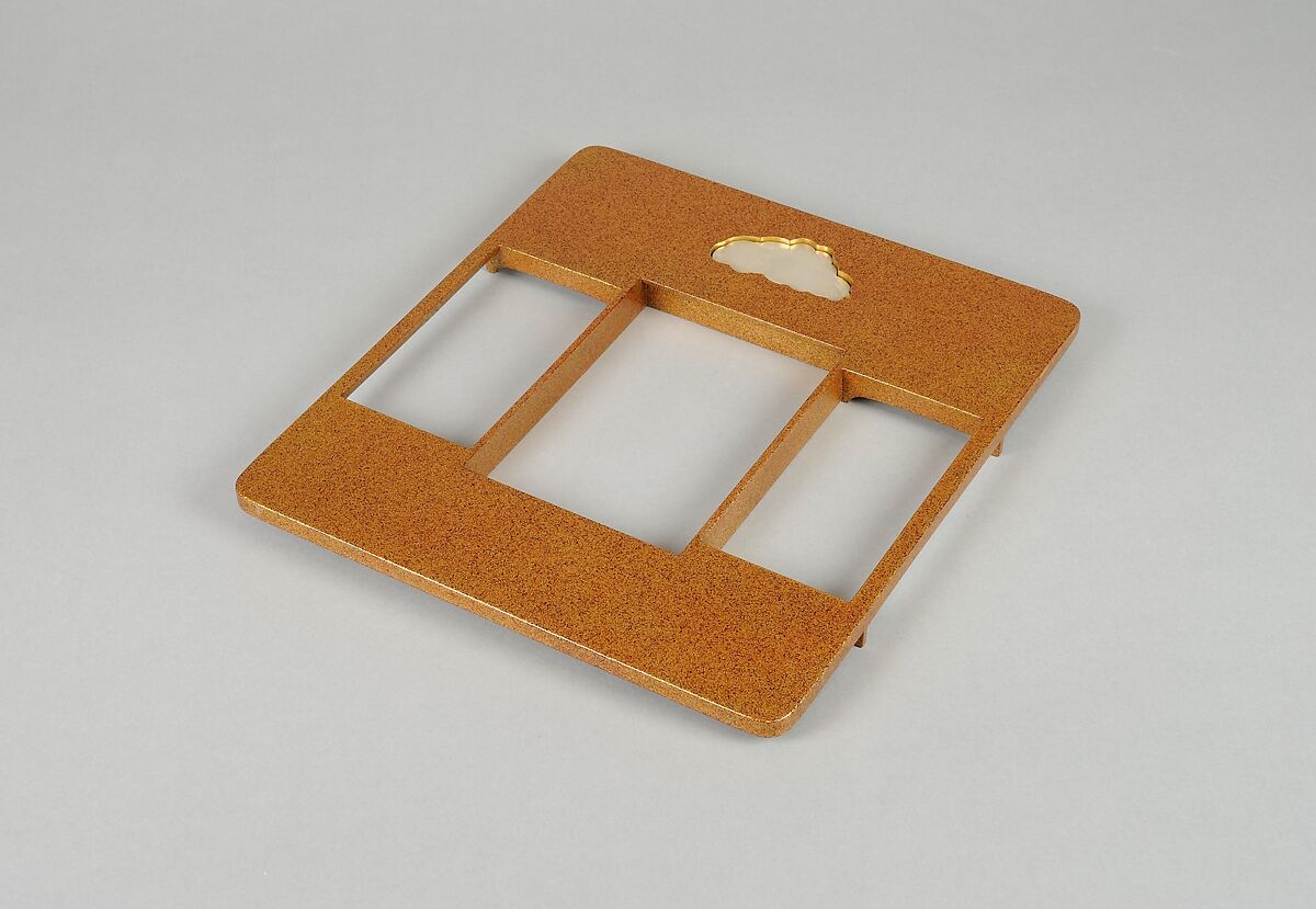 Writing Box (suzuribako) with Waterfall and Auspicious Characters, Lacquered wood with gold and silver takamaki-e, hiramaki-e, togidashimaki-e, and gold inlay on nashiji ground, Japan