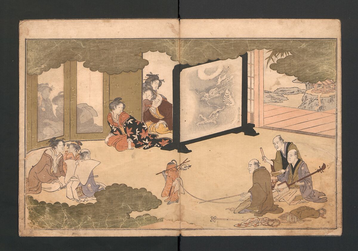 Picture Book with Playful Poems for the Young God Ebisu (Ehon waka Ebisu) 絵本龢謌夷, Kitagawa Utamaro 喜多川歌麿 (Japanese, ca. 1754–1806), Polychrome woodblock printed book; ink and color on paper, Japan