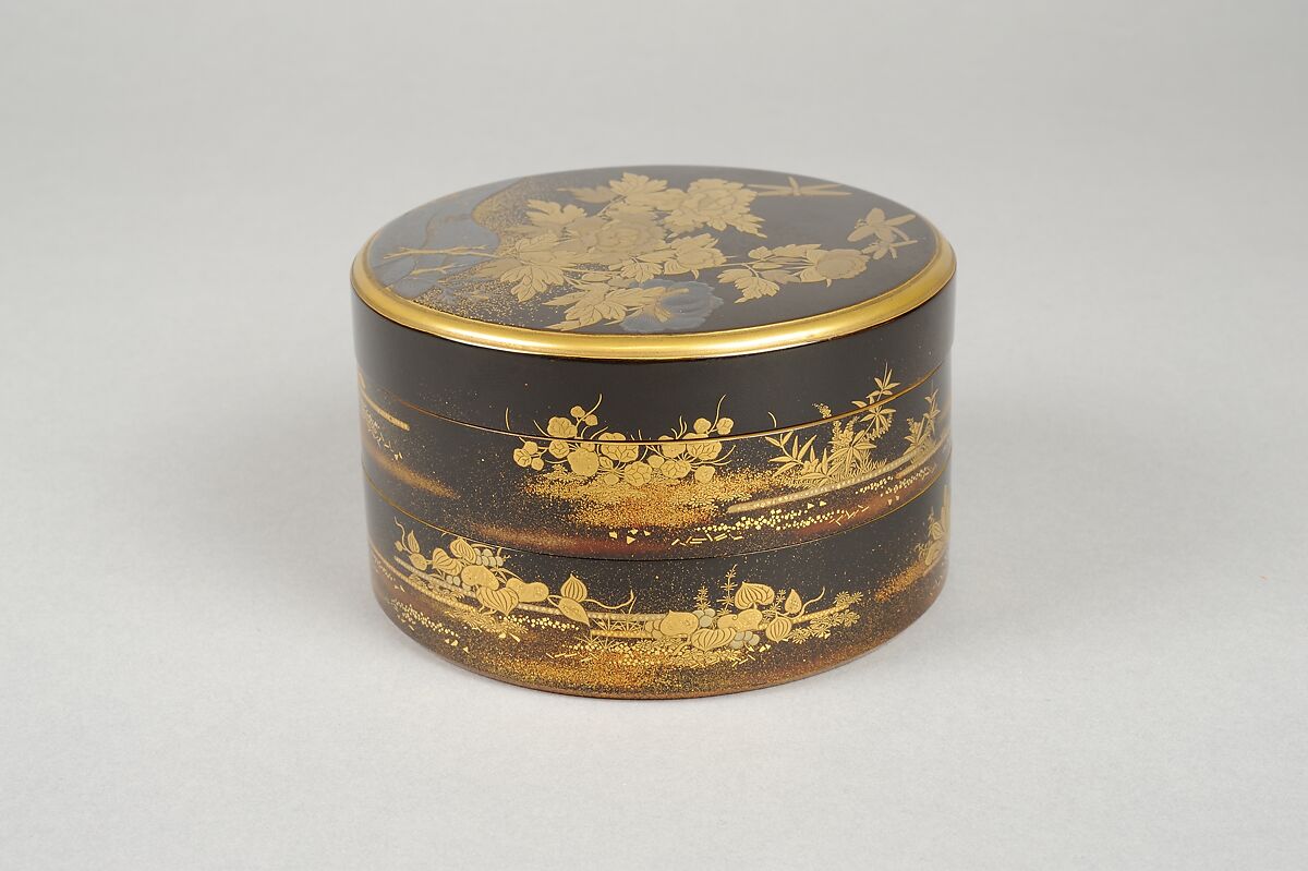 Incense Box, Black lacquer, Japan