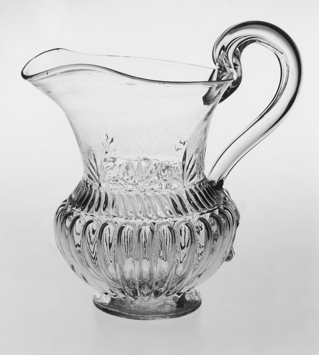 Pitcher, Blown-molded glass, American