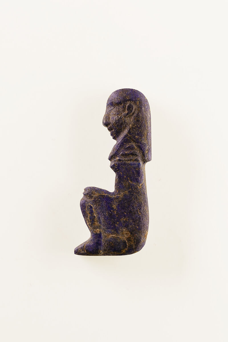 Seated man inlay, Lapis 