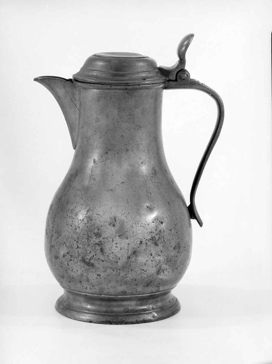 Pitcher, After Frederick Bassett (1740–1800), Pewter 