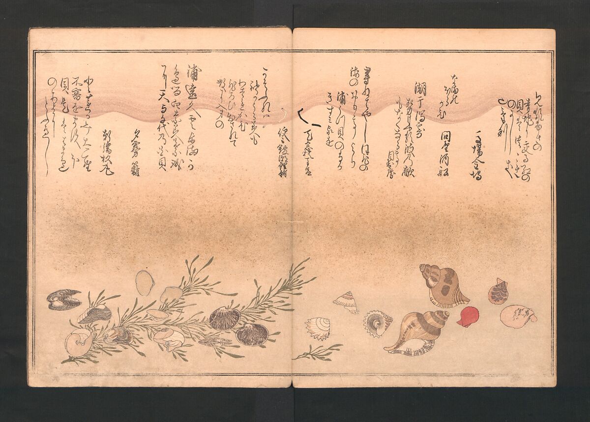 Gifts from the Ebb-Tide (The Shell Book) (Shiohi no tsuto)  潮干のつと, Kitagawa Utamaro 喜多川歌麿 (Japanese, ca. 1754–1806), Polychrome woodblock printed book; ink and color on paper, Japan