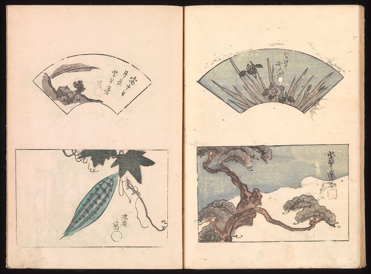 Ink Traces of Kenzan (Kenzan iboku), Sakai Hōitsu (Japanese, 1761–1828), Woodblock printed book; ink and color on paper, Japan
