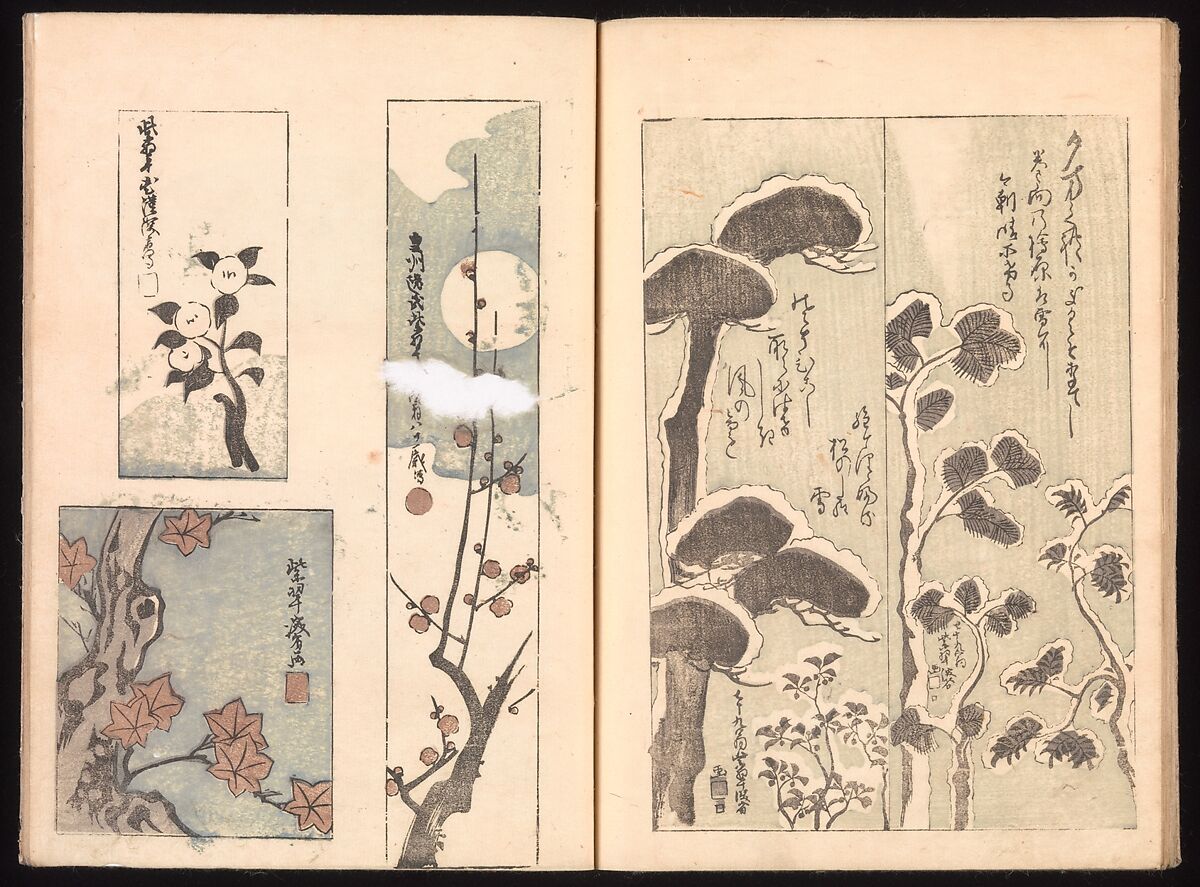 Ink Traces of Kenzan (Kenzan iboku), Sakai Hōitsu (Japanese, 1761–1828), Woodblock printed book; ink and color on paper, Japan