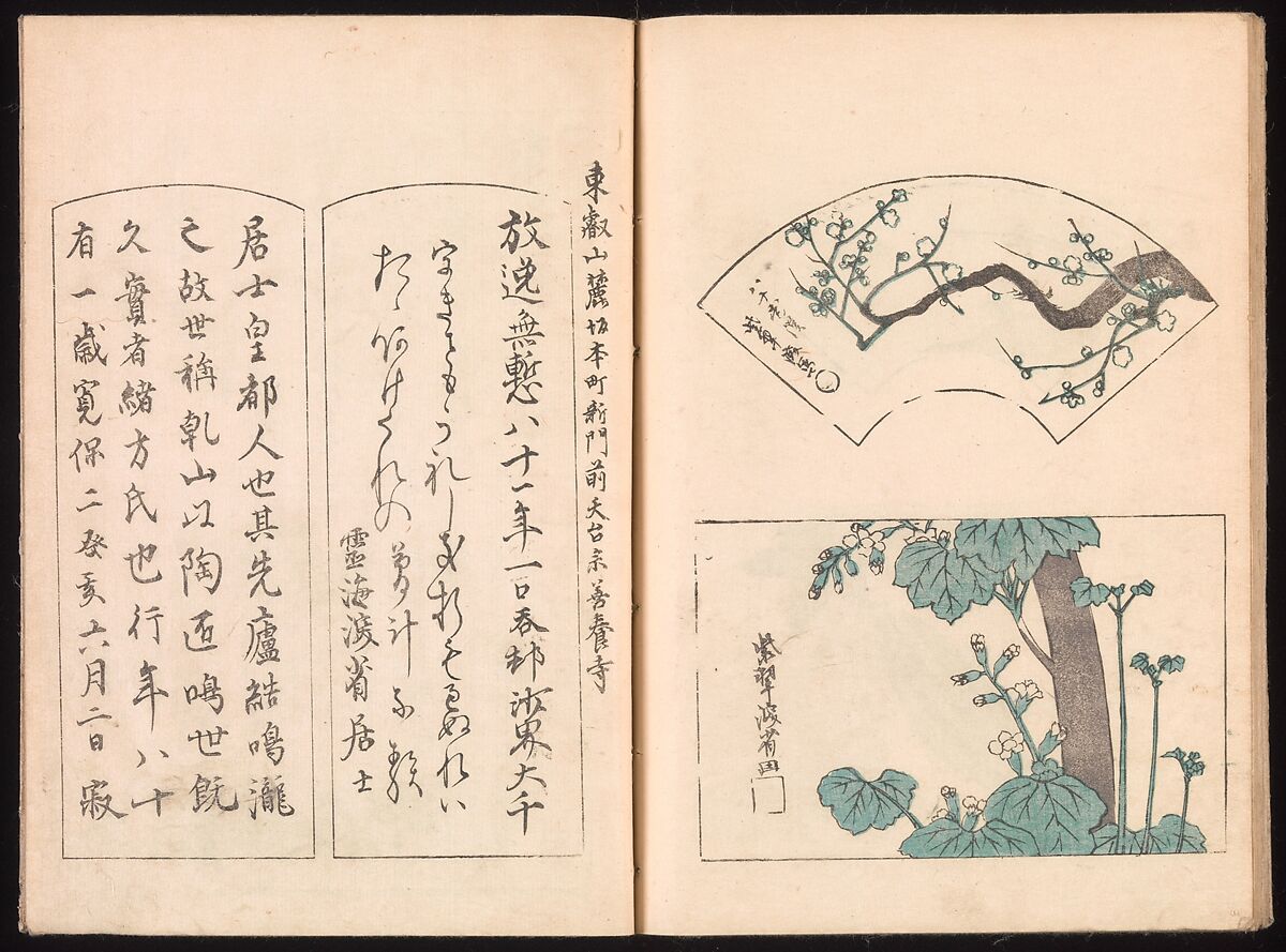 Ink Traces of Kenzan (Kenzan iboku), Sakai Hōitsu (Japanese, 1761–1828), Woodblock printed book; ink and color on paper, Japan