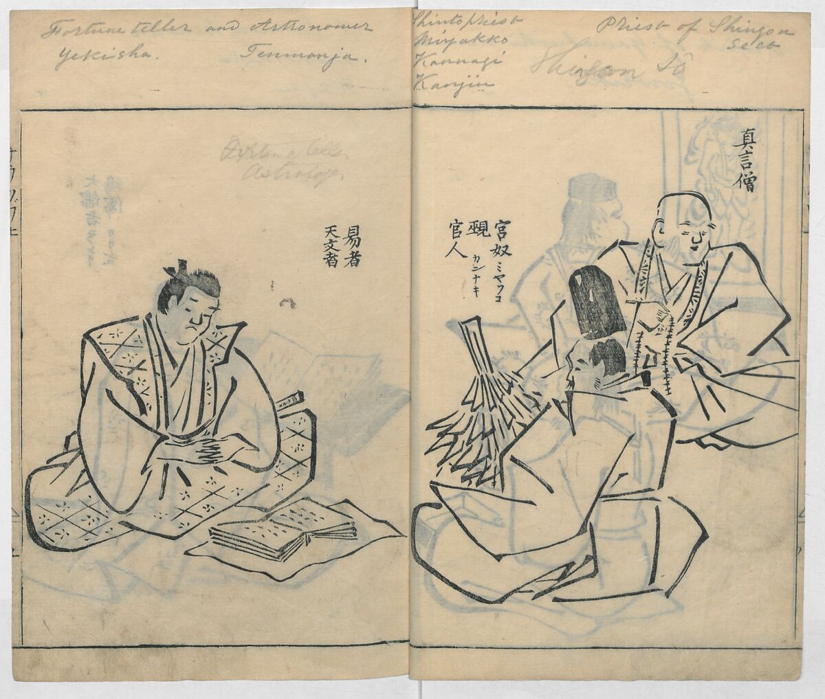 Sketches of People (Jinbutsu sōga) 人物艸画, Kokan 古澗 (late 17th–early 18th century), Ink on paper, Japan