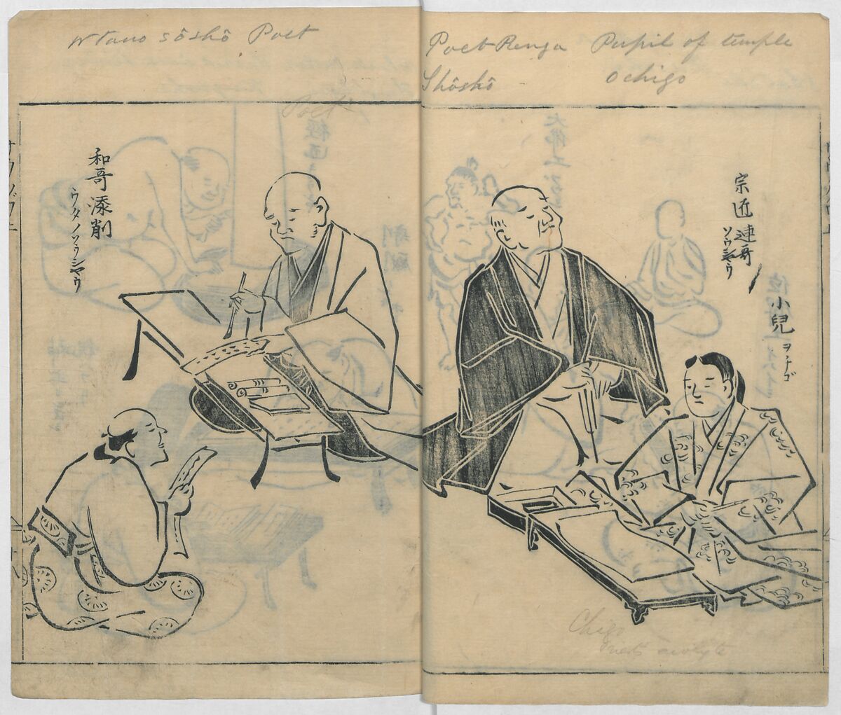 Sketches of People (Jinbutsu sōga) 人物艸画, Kokan 古澗 (late 17th–early 18th century), Ink on paper, Japan