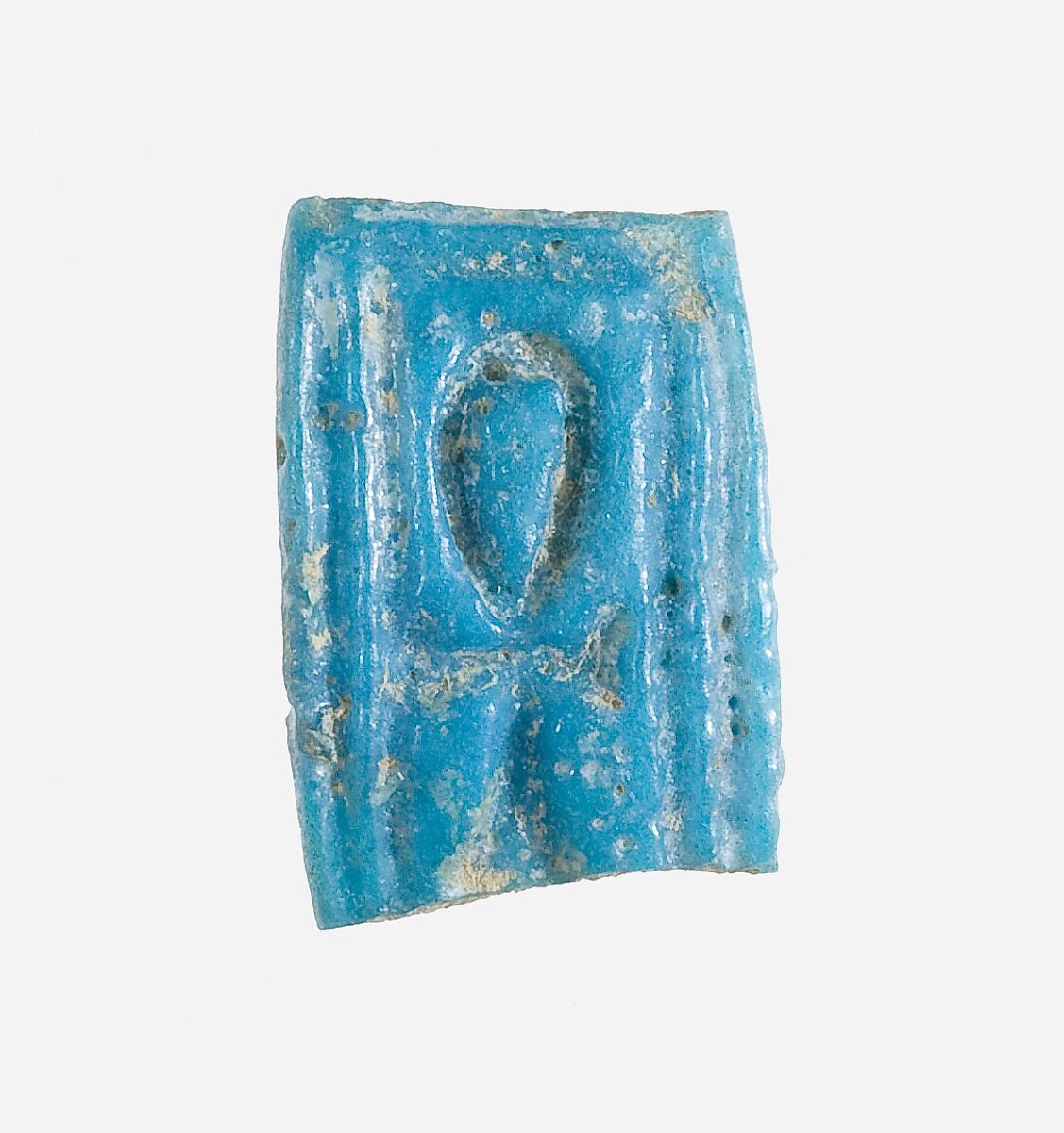 Ring Fragment with Ankh, Faience, blue 