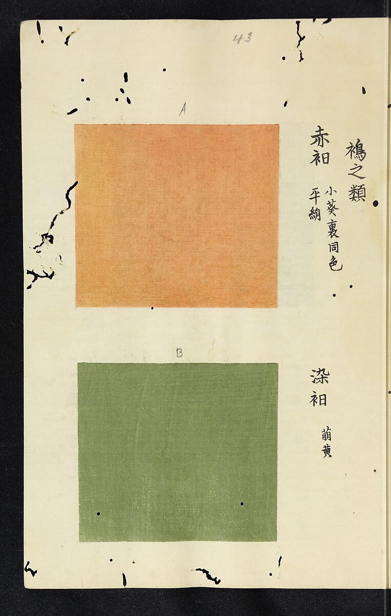 Patterns of Brocades Worn at Court (Shōzoku shokumon zue) 装束織文図会, Matsuoka Shiben, Ink and color on paper, Japan