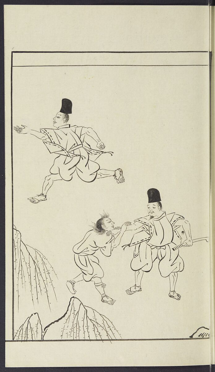 Story of Michizane Sugawara, known as Tenjin (Tenjin engi) 天神縁起, Reizen Saburo Tametaka 冷泉(岡田)為恭 (died 1864), Ink and color on paper, Japan