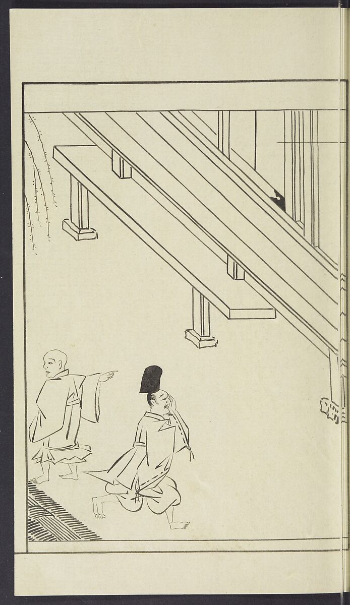 Story of Michizane Sugawara, known as Tenjin (Tenjin engi) 天神縁起, Reizen Saburo Tametaka 冷泉(岡田)為恭 (died 1864), Ink and color on paper, Japan