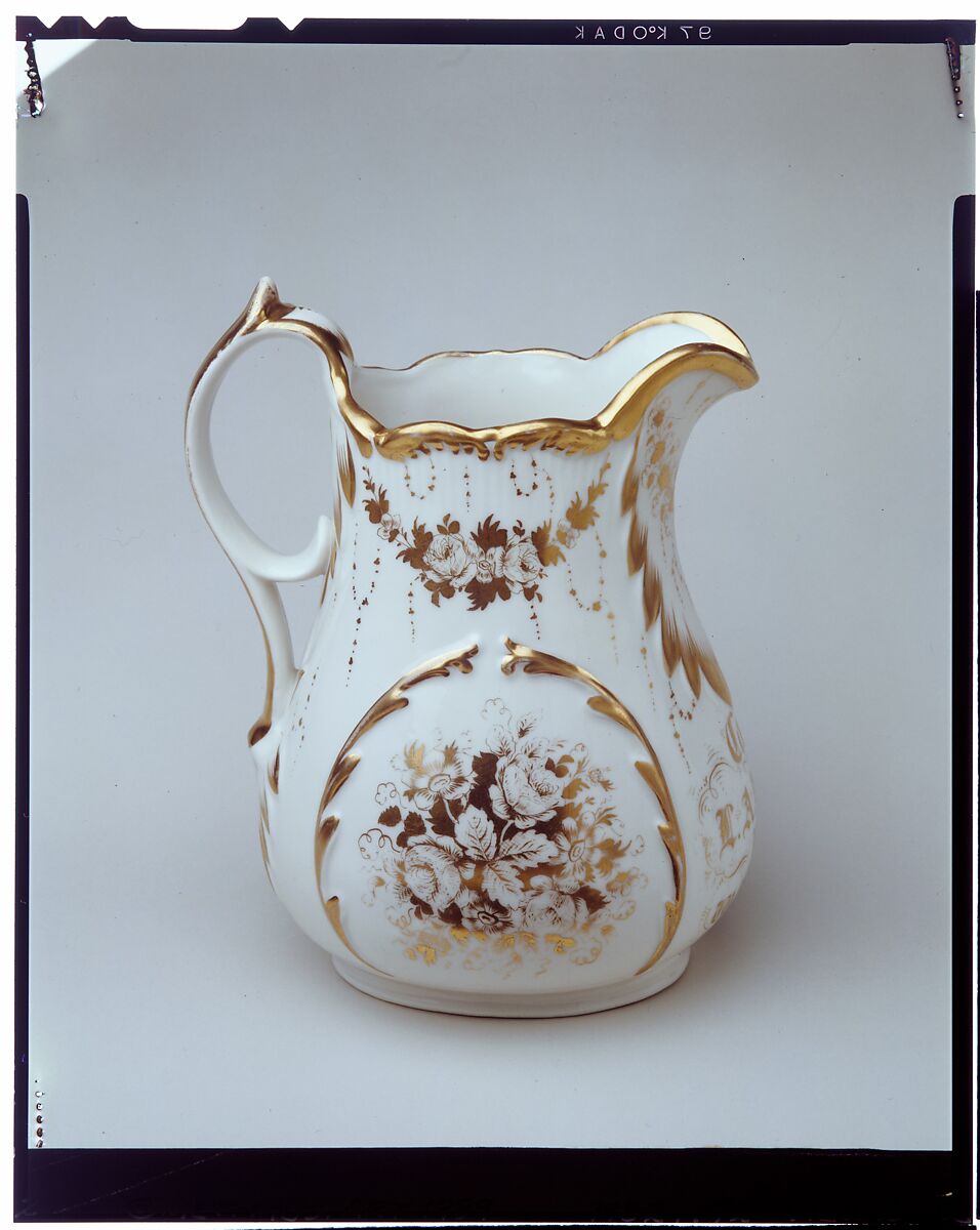 Pitcher, Manufactured by William Bloor's East Liverpool Porcelain Works, Porcelain, American