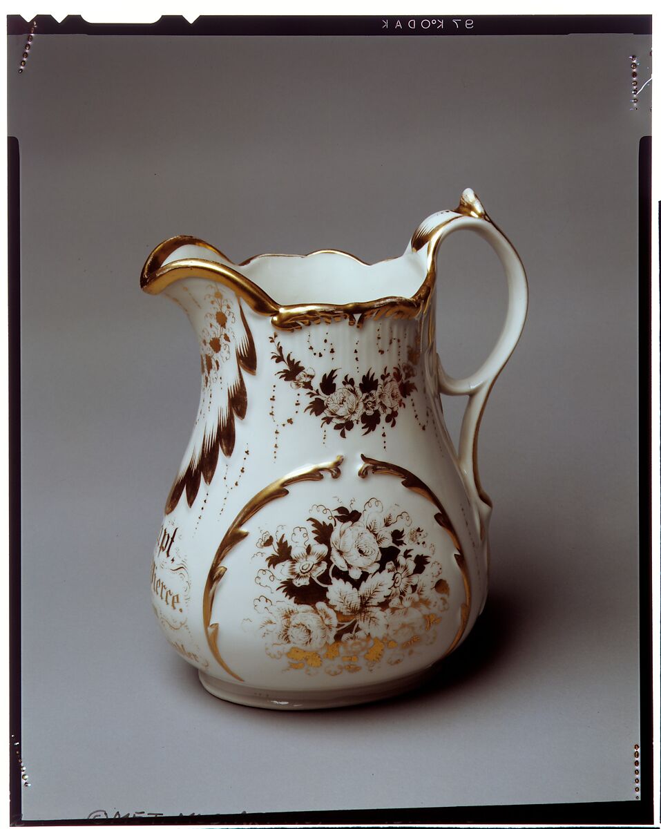 Pitcher, Manufactured by William Bloor's East Liverpool Porcelain Works, Porcelain, American