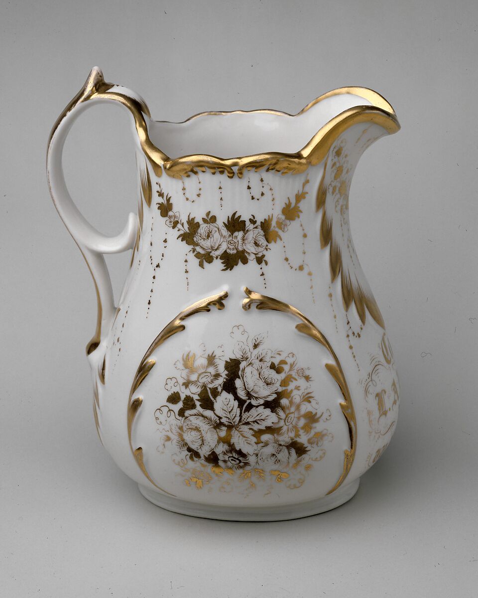Pitcher, Manufactured by William Bloor&#39;s East Liverpool Porcelain Works, Porcelain, American 