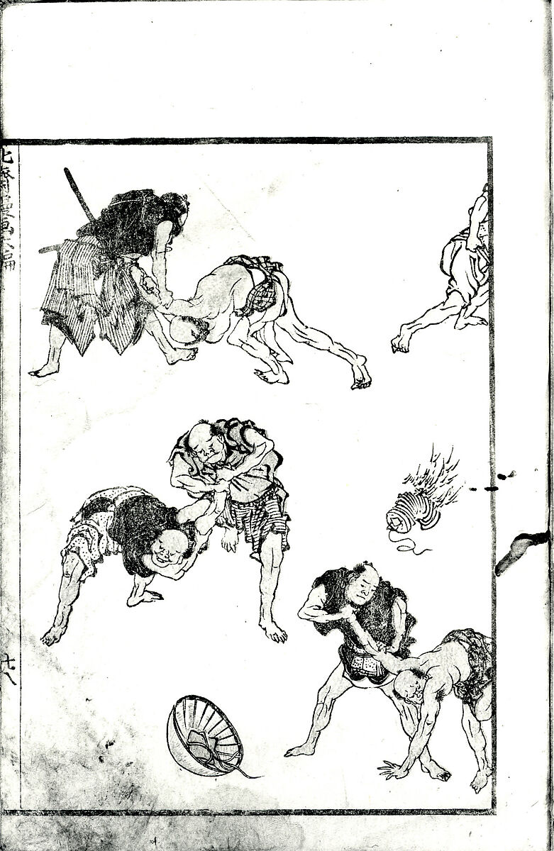 Transmitting the Spirit, Revealing the Form of Things: Hokusai Sketchbooks, volume 6 (Denshin kaishu: Hokusai manga, rokuhen), Katsushika Hokusai (Japanese, Tokyo (Edo) 1760–1849 Tokyo (Edo)), Woodblock printed book; ink and color on paper, Japan