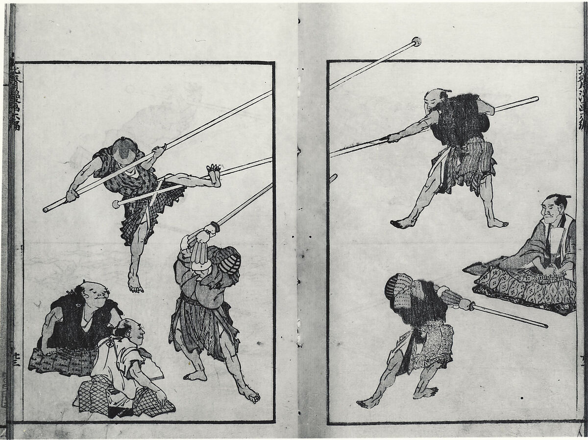 Transmitting the Spirit, Revealing the Form of Things: Hokusai Sketchbooks, volume 6 (Denshin kaishu: Hokusai manga, rokuhen), Katsushika Hokusai (Japanese, Tokyo (Edo) 1760–1849 Tokyo (Edo)), Woodblock printed book; ink and color on paper, Japan