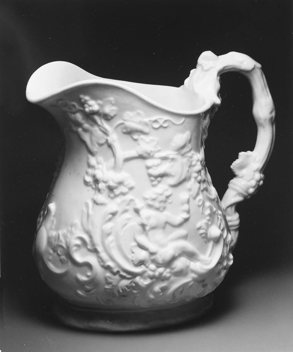 Pitcher, Probably William Boch and Brothers (before 1844–ca. 1861), Porcelain, American