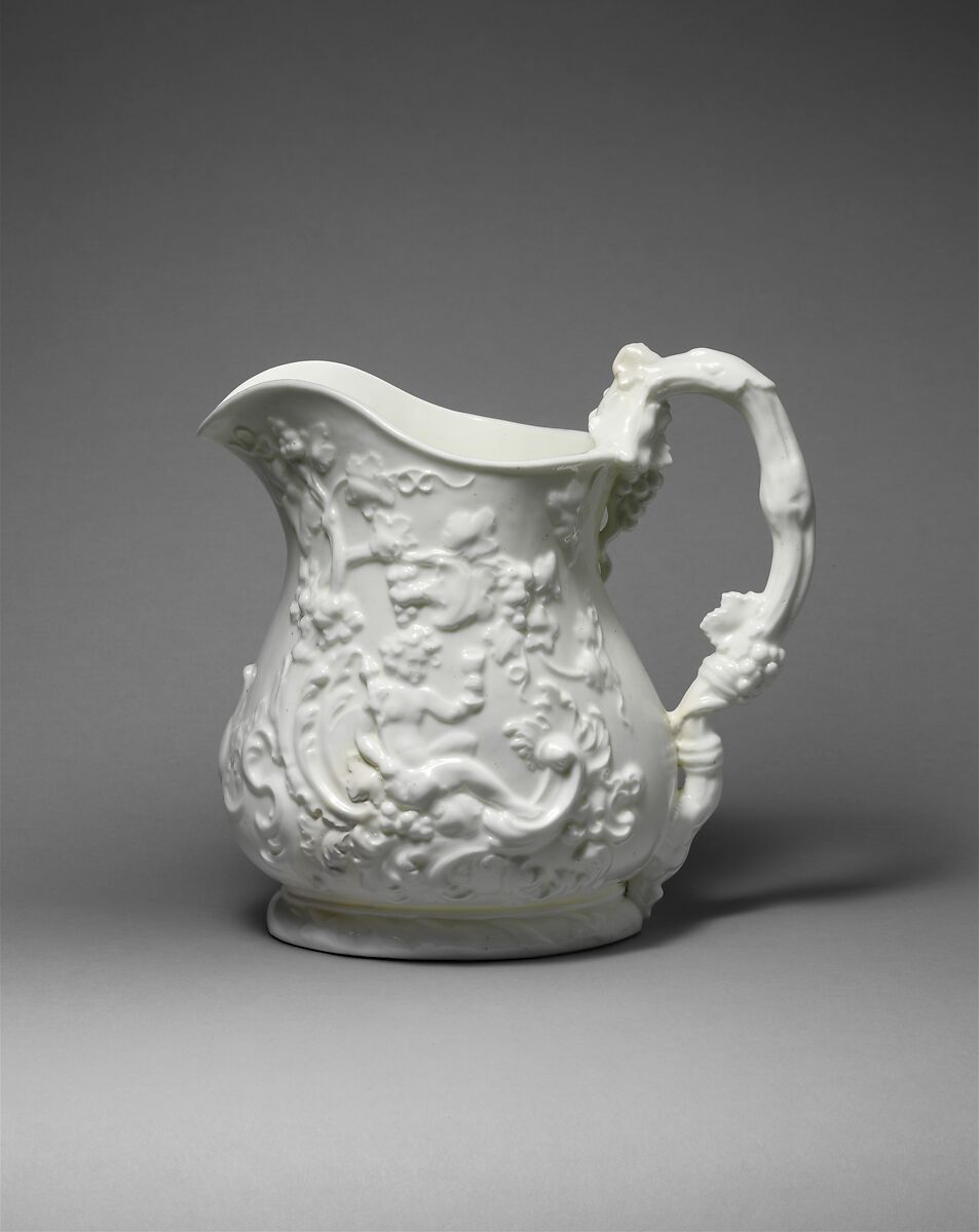 Pitcher, Probably William Boch and Brothers (before 1844–ca. 1861), Porcelain, American