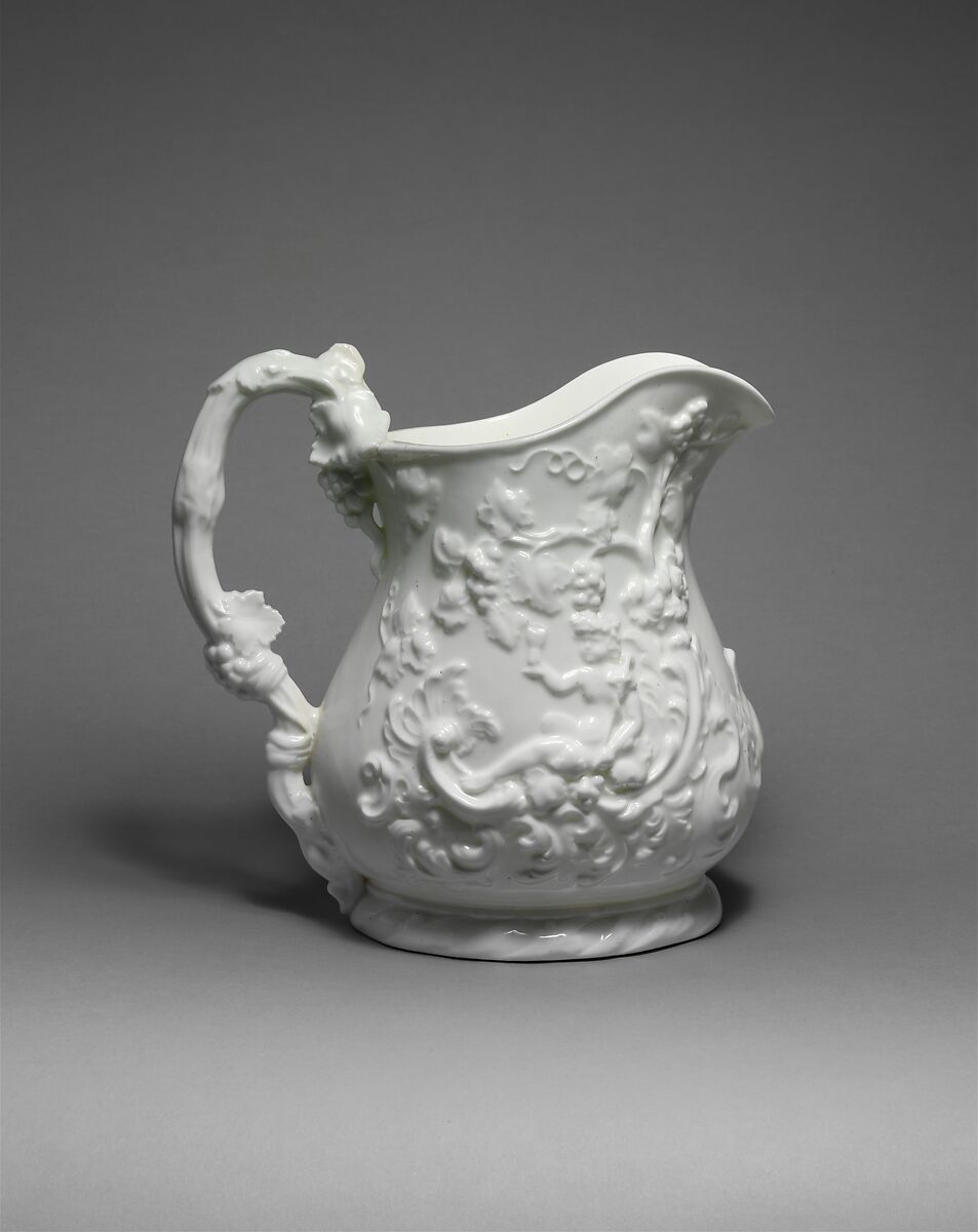 Pitcher, Probably William Boch and Brothers (before 1844–ca. 1861), Porcelain, American 