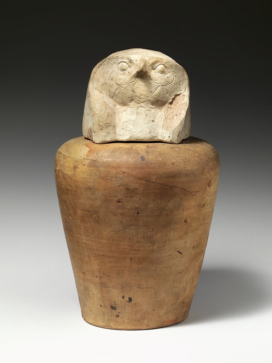 Canopic jar of Tetinakht: Qebesenuef, Pottery, Marl A4 