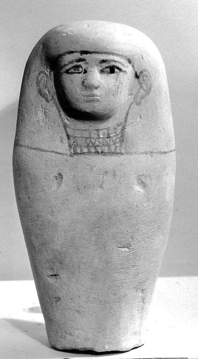 Dummy Canopic Jar with the Head of Imseti, Limestone, paint