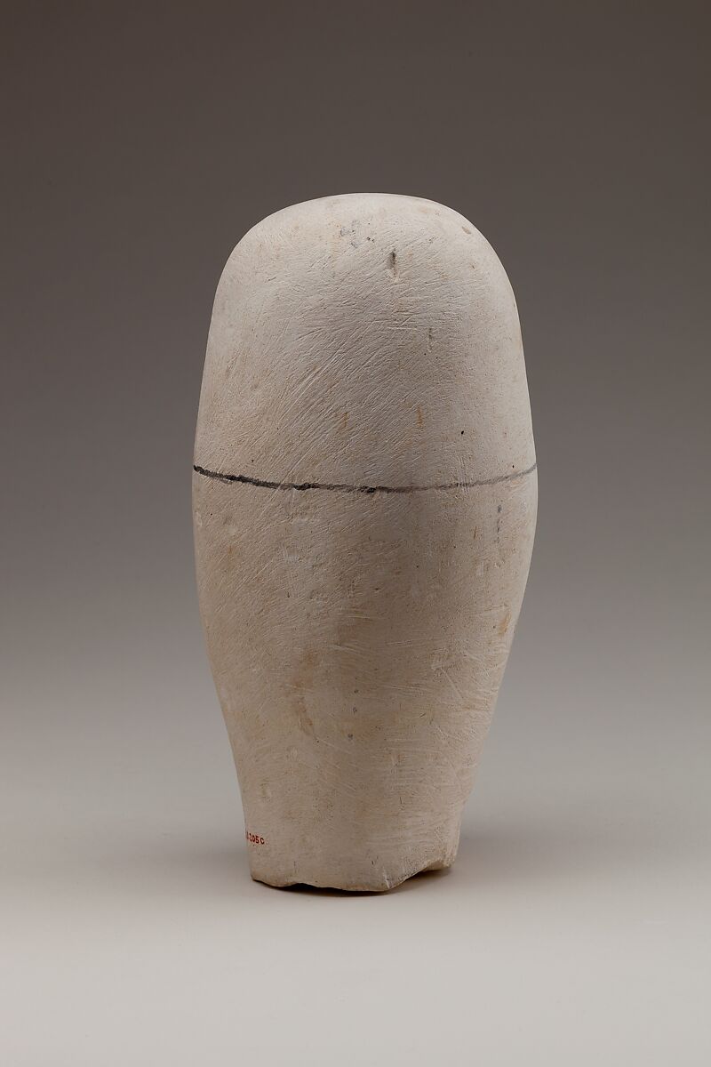 Dummy Canopic Jar with the Head of Imseti, Limestone, paint
