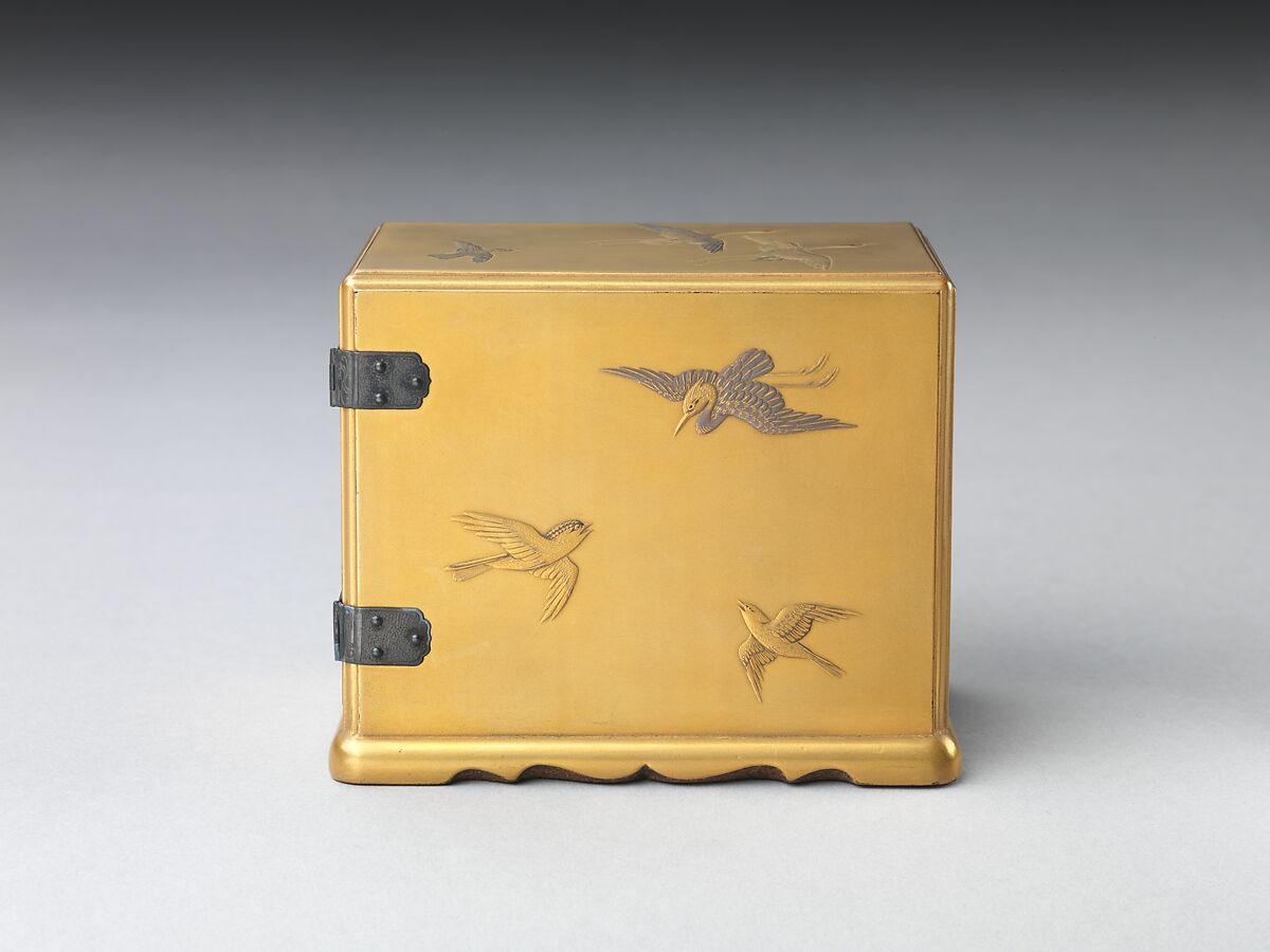 Incense Cabinet with Various Birds, Gold lacquer ground with gold and silver takamaki-e and hiramaki-e, Japan