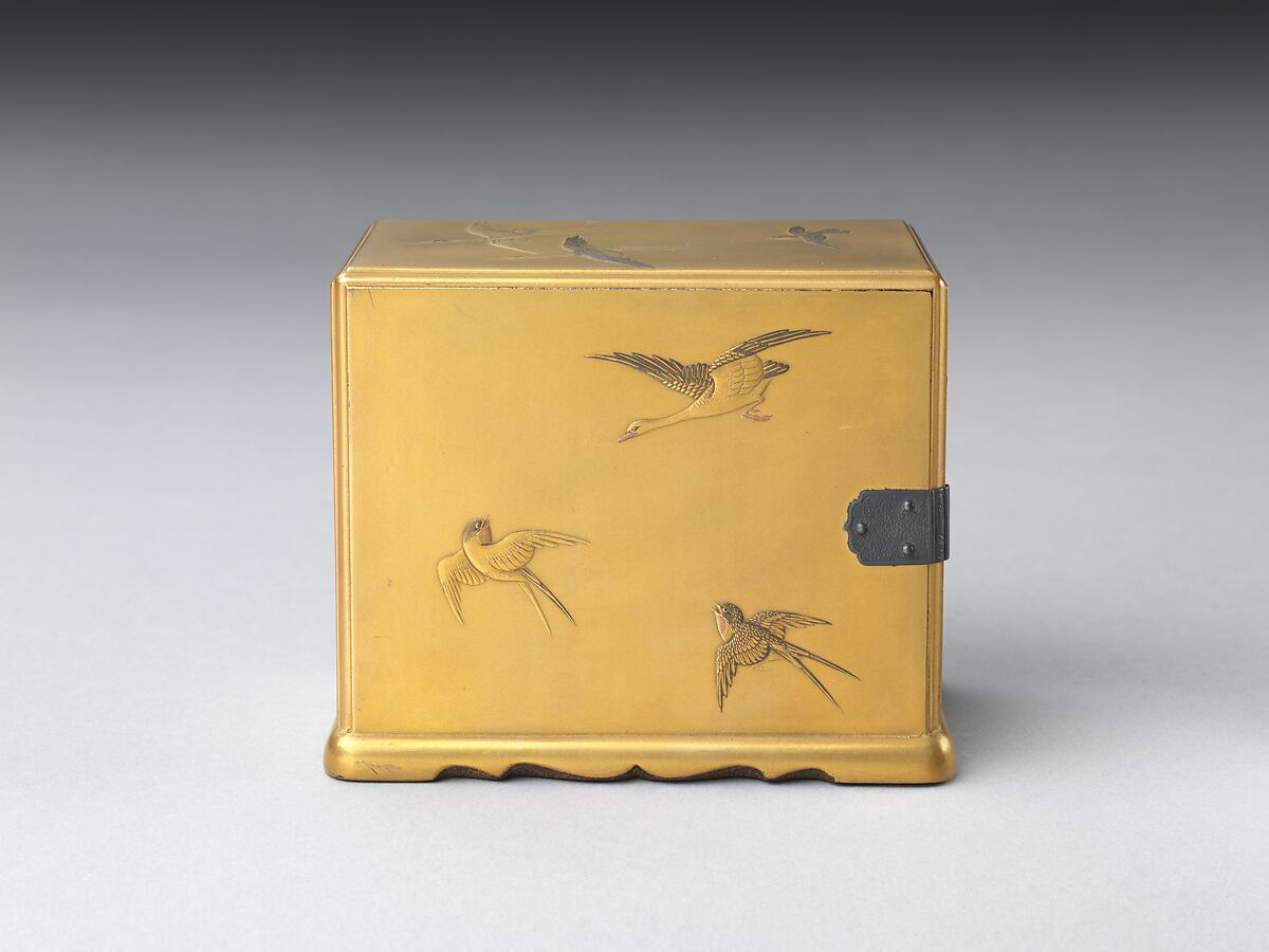 Incense Cabinet with Various Birds, Gold lacquer ground with gold and silver takamaki-e and hiramaki-e, Japan
