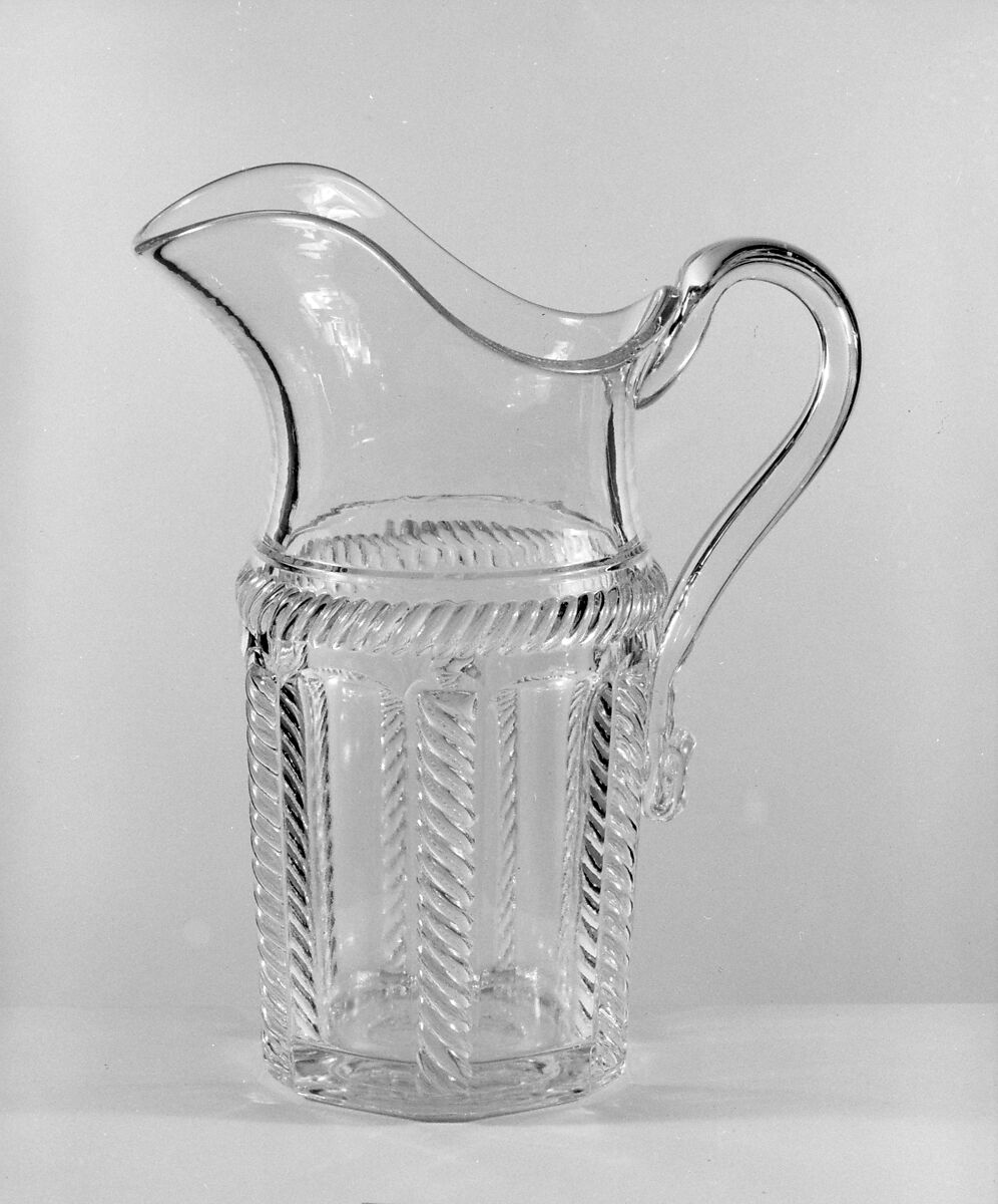 Pitcher, Boston &amp; Sandwich Glass Company (American, 1825–1888, Sandwich, Massachusetts), Pressed glass, American 