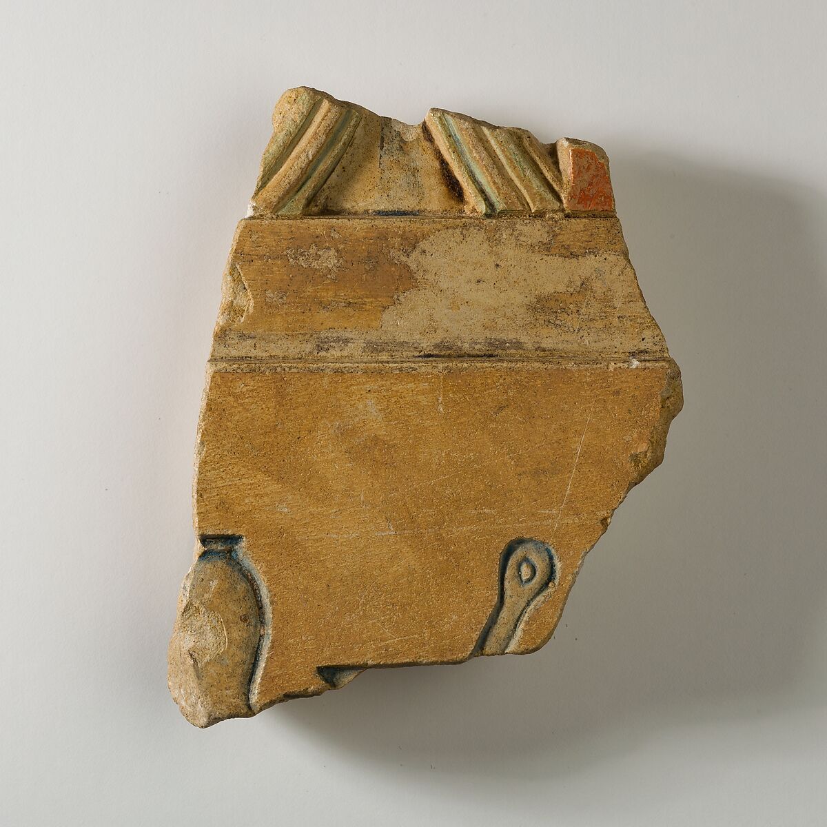 Relief fragment probably from the tomb of Khety, Limestone, paint 