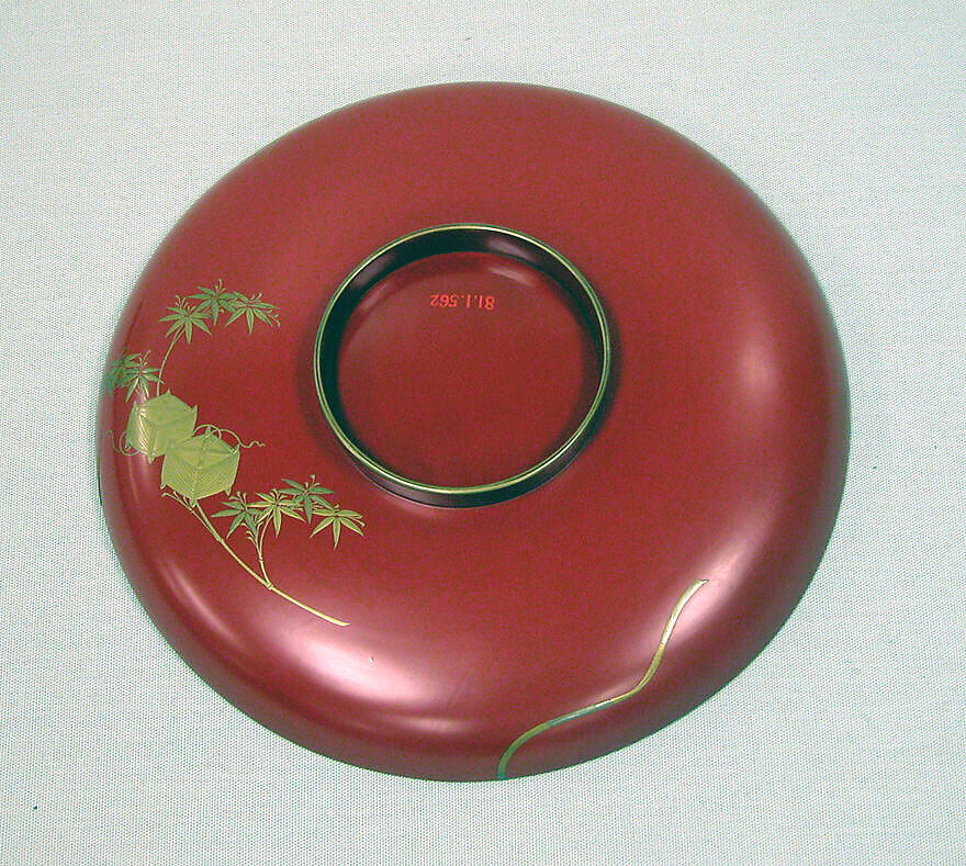 Wine Cup, Red lacquer decorated with gold, Japan
