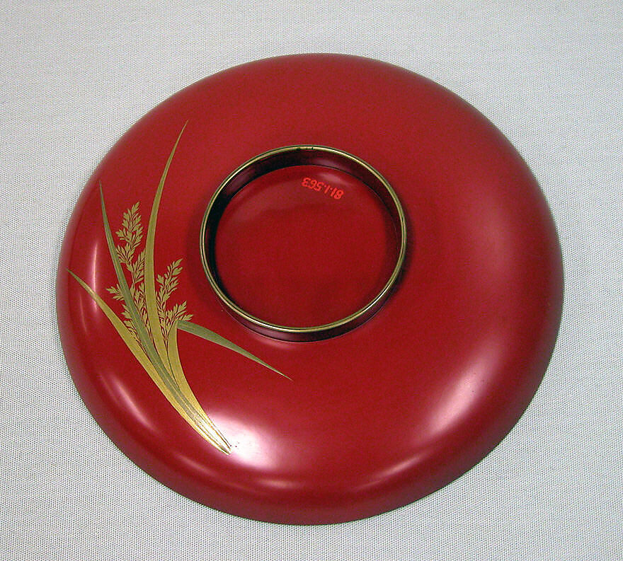 Wine Cup, Red lacquer decorated with gold, Japan