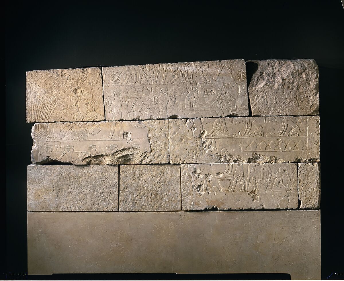 Tomb Chapel of Raemkai: North Wall, Limestone, paint