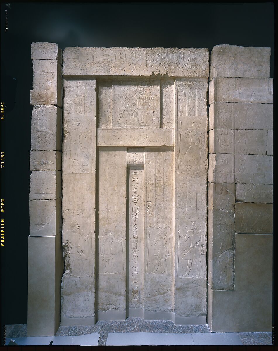 Tomb Chapel of Raemkai: False Door on West Wall, Limestone, paint 