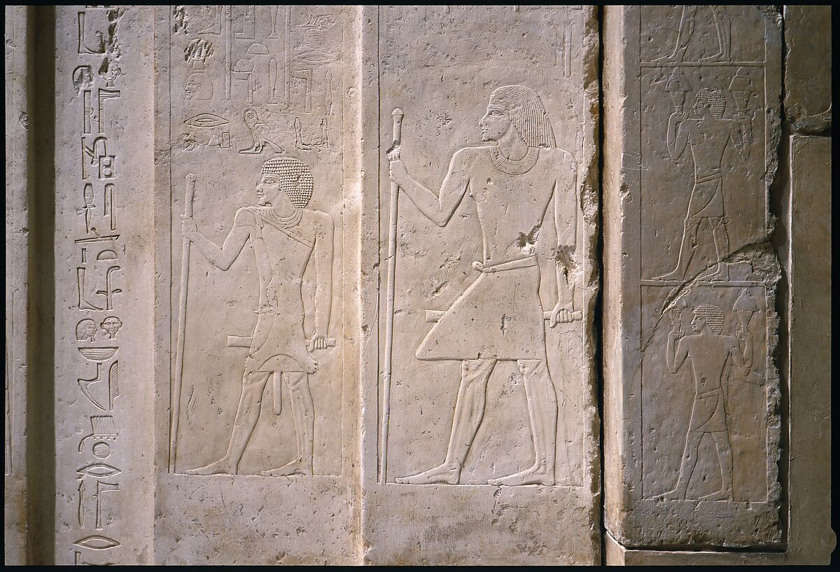 Tomb Chapel of Raemkai: False Door on West Wall, Limestone, paint