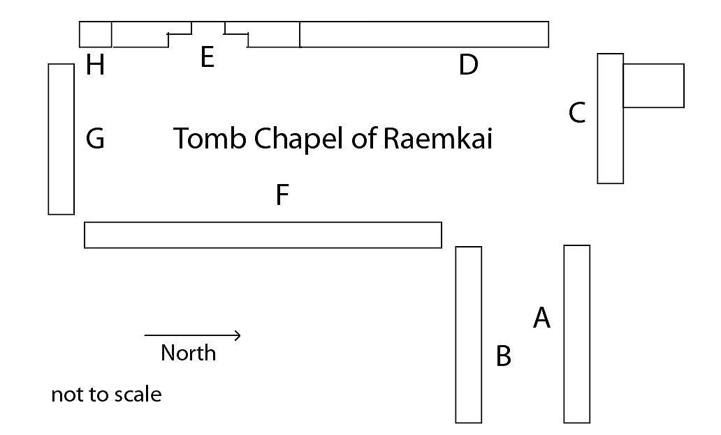 Tomb Chapel of Raemkai: False Door on West Wall, Limestone, paint