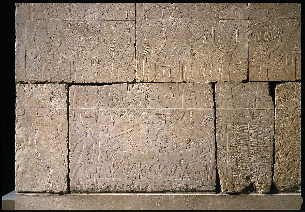Tomb Chapel of Raemkai: East Wall, Limestone, paint