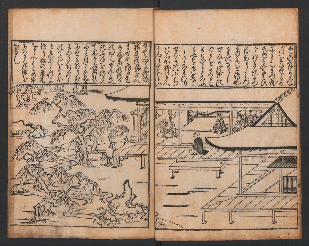 Hishikawa Moronobu 菱川師宣 - A Compendium of Model Gardens