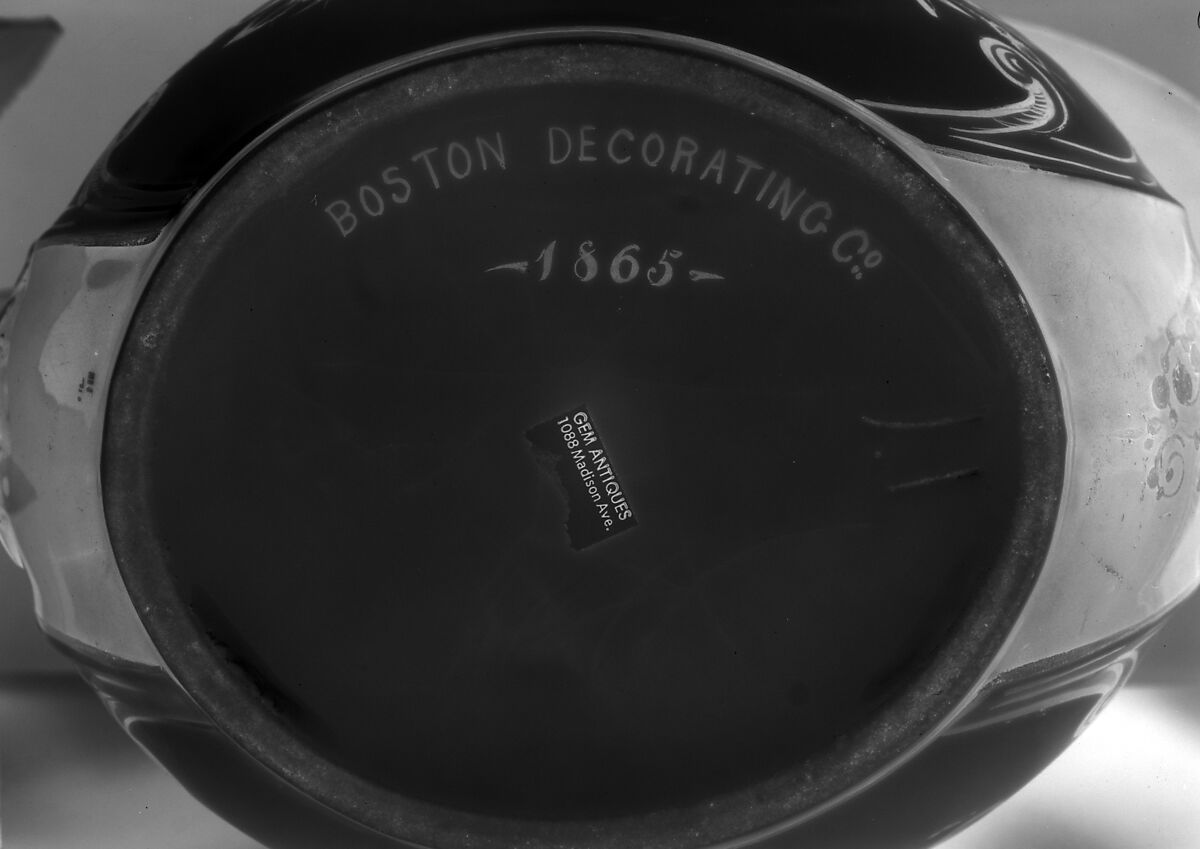 Pitcher, Boston China Decorating Works (1860–ca. 1925), Porcelain, overglaze enamel decoration, and gilding, American