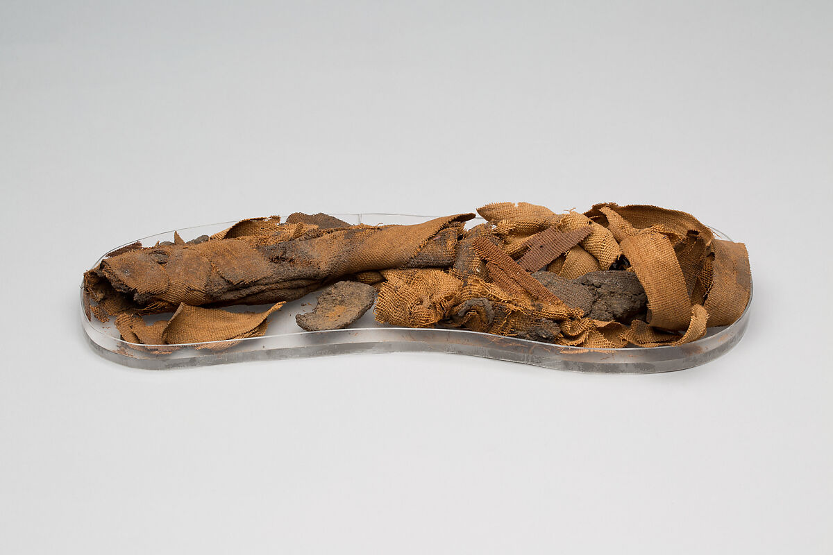 Linen and mud from interior of Ptah-Sokar-Osiris figure, Linen, mud