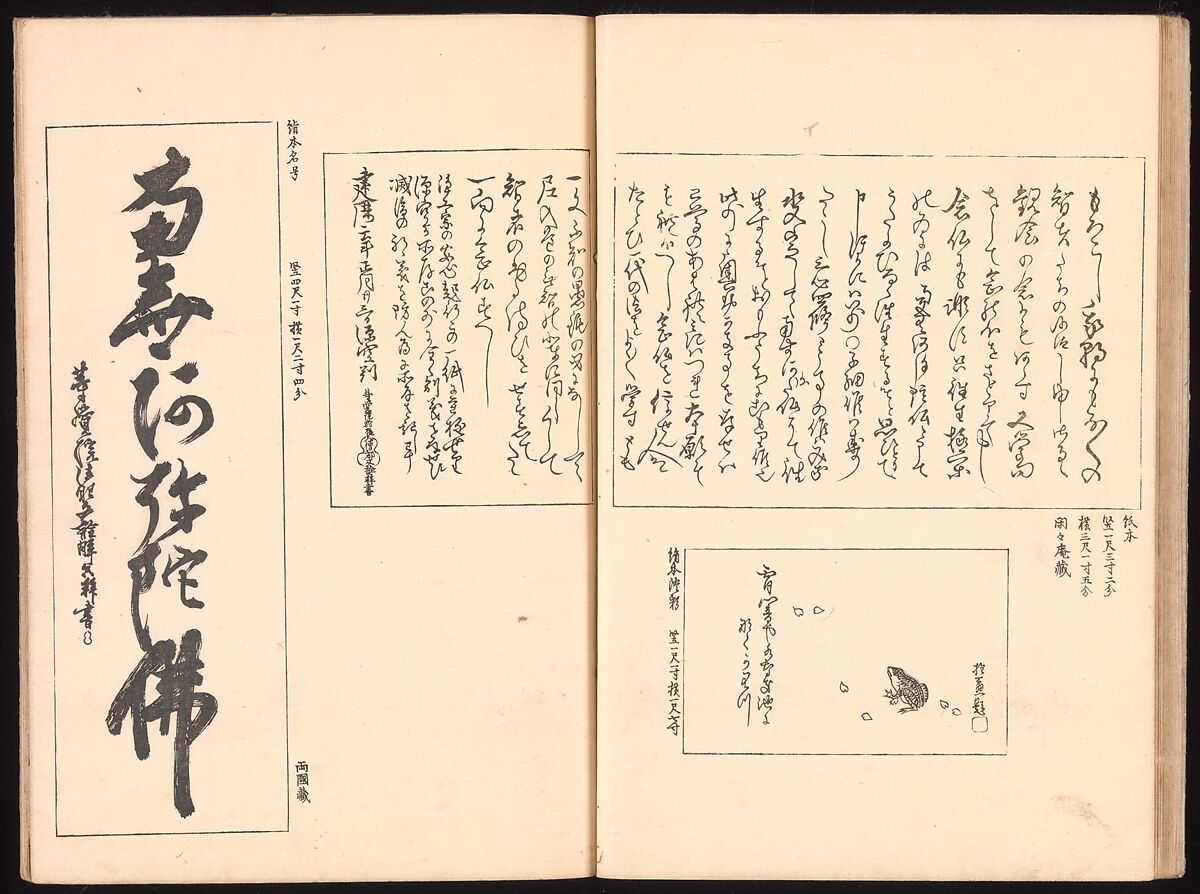 Mirror of Genuine Work of Monk Hōitsu (Hōitsu shōnin shinseki kagami), Ikeda Koson (Japanese, 1803–1868), Set of two woodblock printed books; ink and color on paper, Japan