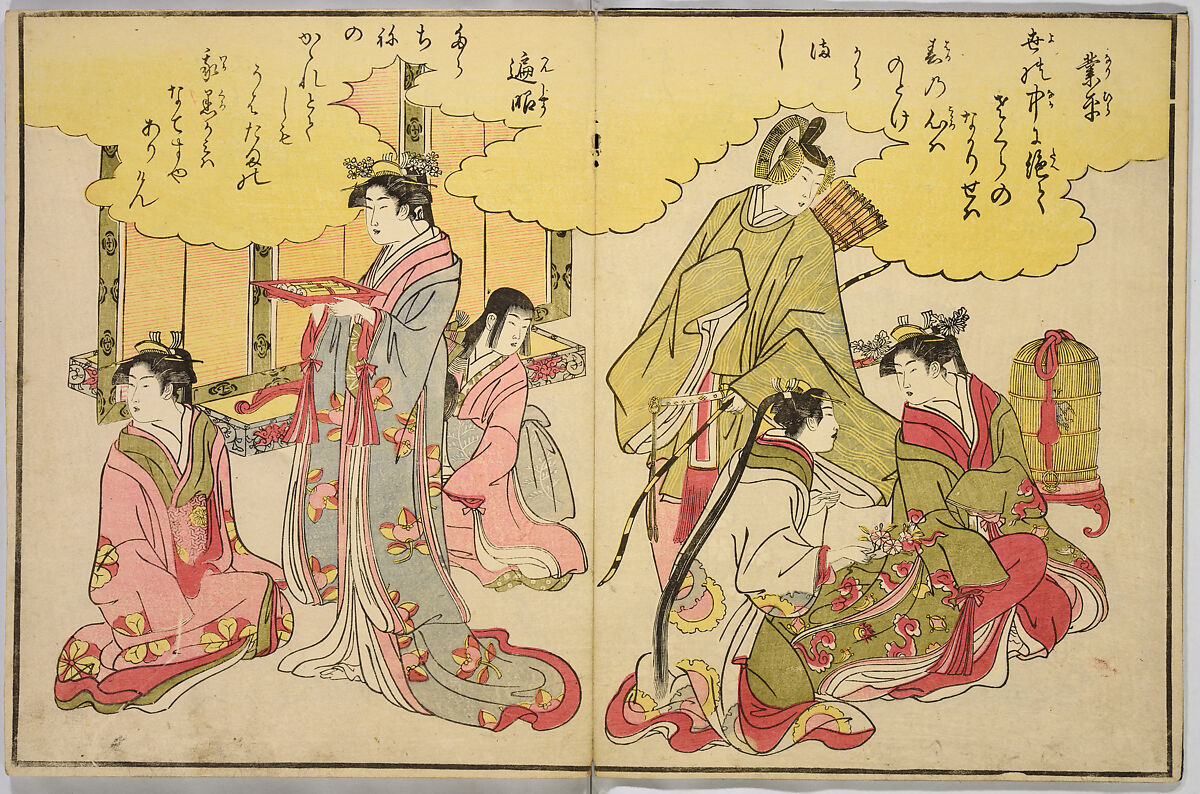 Thirty-Six Poets, Chōbunsai Eishi (Japanese, 1756–1829), Woodblock printed album; ink and color on paper, Japan